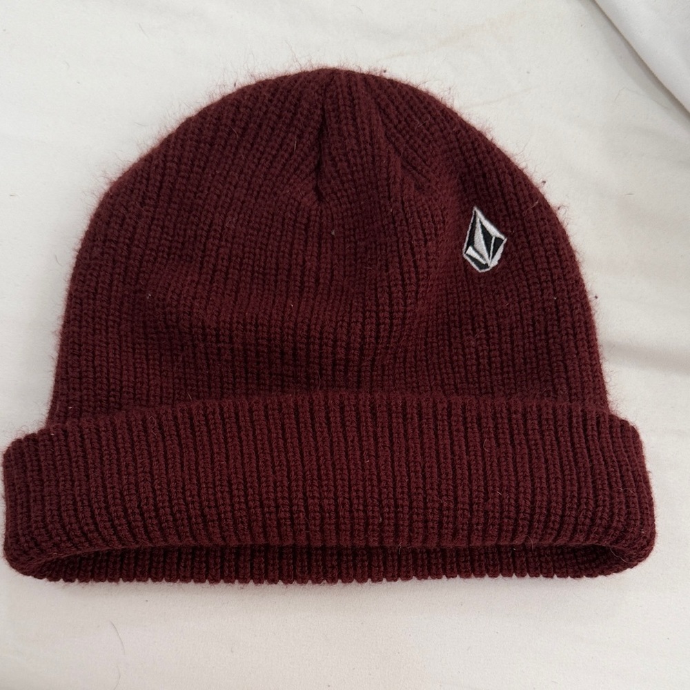 Volcom Burgundy Knit Beanie